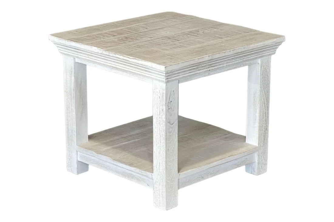 Java Side Table - White Wash