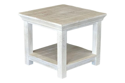 Java Side Table - White Wash