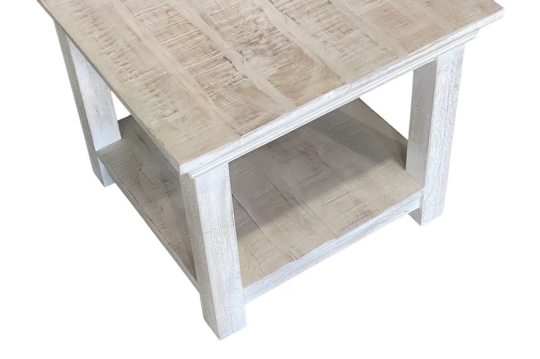 Java Side Table - White Wash