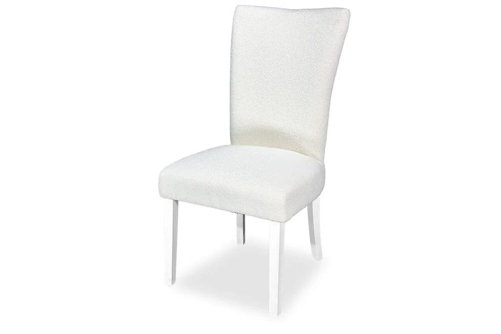 Waterloo Dining Chair - White Hamptons & Boucle