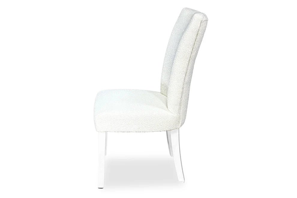 Waterloo Dining Chair - White Hamptons & Boucle