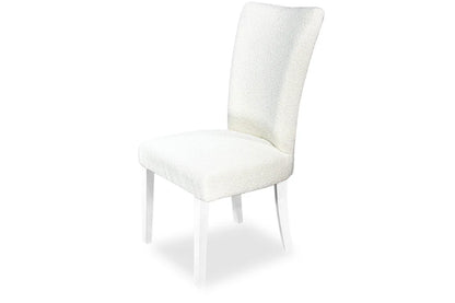 Waterloo Dining Chair - White Hamptons & Boucle