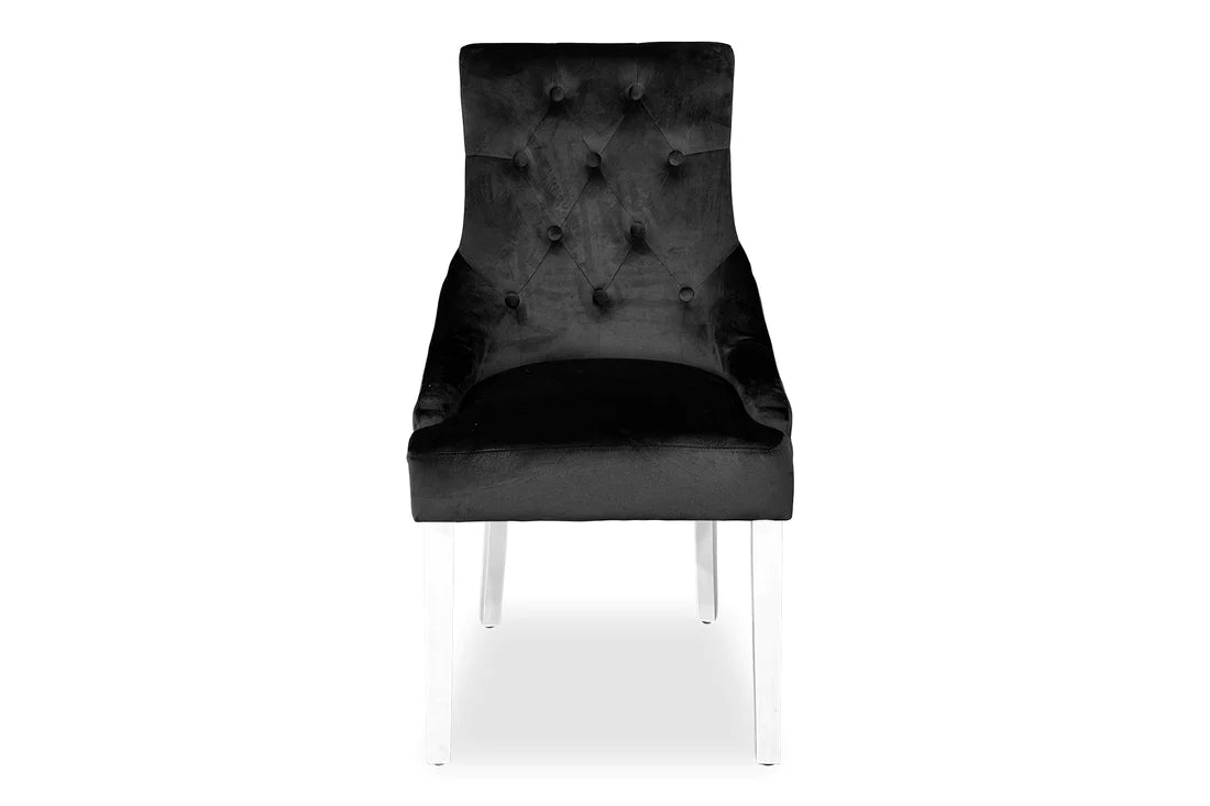 Chester Dining Chair - White Hamptons & Charcoal