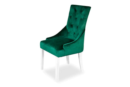 Chester Dining Chair - White Hamptons & Forest Green